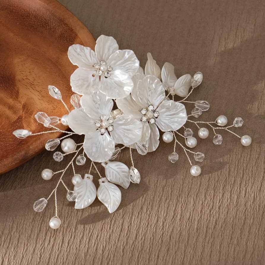 Crystal Pearl Flower Hair Clips Elegant Headwear For Women Precious jewels Bridal Wedding Hair Jewelry Styling Tools cessories L2509281S91