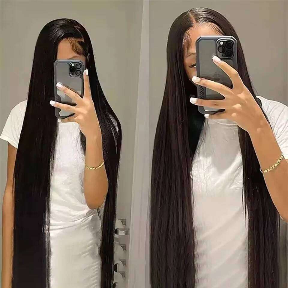 Human Hair Ready To Wear Brazilian Transparent 13x4 Bone Straight Frontal Wig 5x5 Glueless Lace Closure Wigs