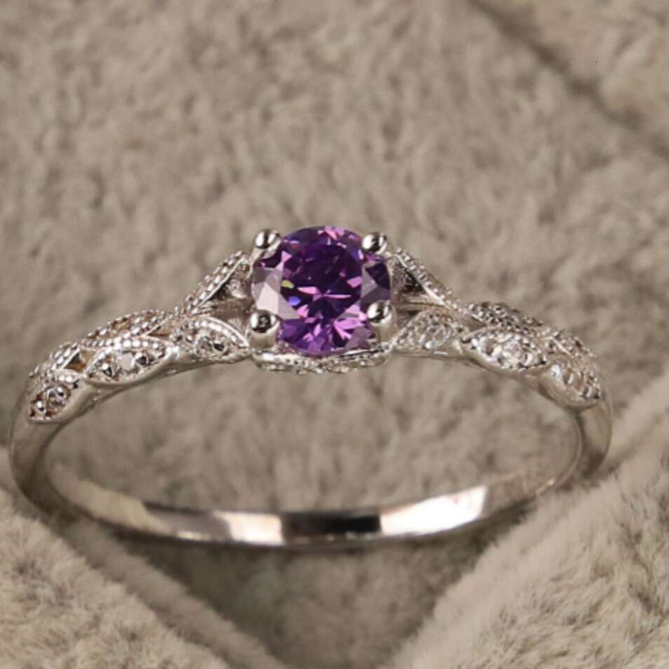 New Luxury Style Amethyst Zircon Women's Simple Fashion Ring