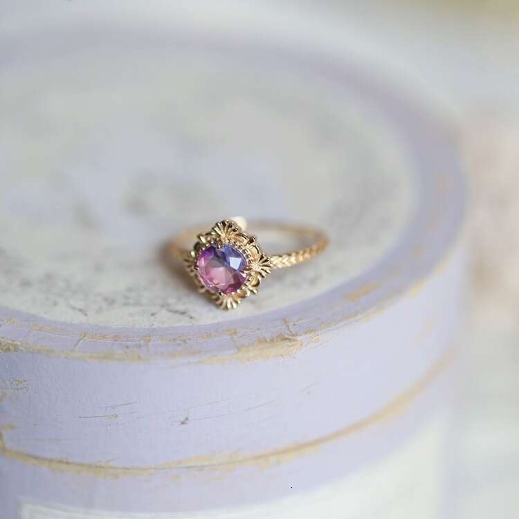 Fairy Wonderland Dreamy Gradient Blue-Purple Synthetic Light Luxury Versatile Ring