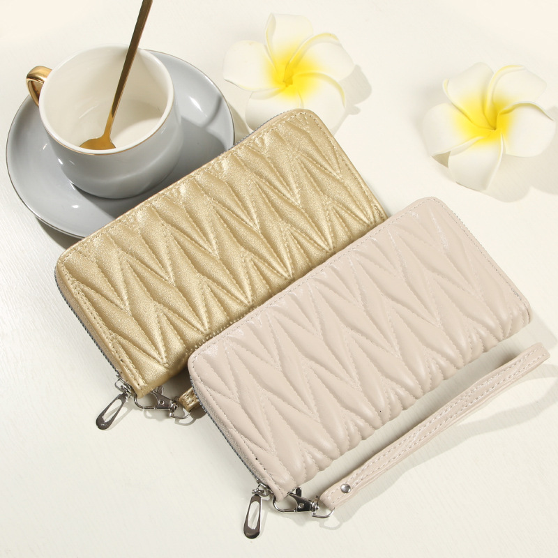 Free Shipping Designer New Single Pull Women's Luxury Bag Wallet Zipper Clutch Fashionable Large Capacity Soft Leather Coin Purse Phone Bag