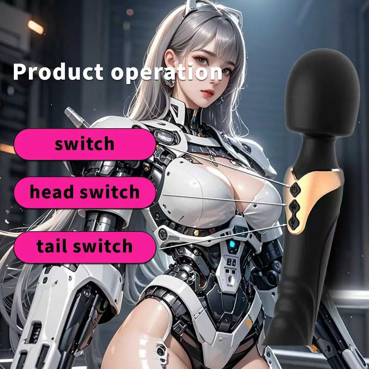 Dual Motor Silicone Vibrator Magic Wand G-spot Sex Toy Powerful Massager for Women Clitoris Stimulator for Adults 18+ XJ250618