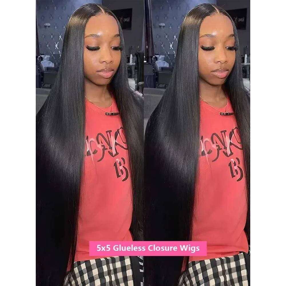 30 Inch Straight 13x6 HD Lace Frontal Wigs Human Hair 5X5 Closure Glueless Wig Pre Plucked Brazilian Remy For Women 200 Density
