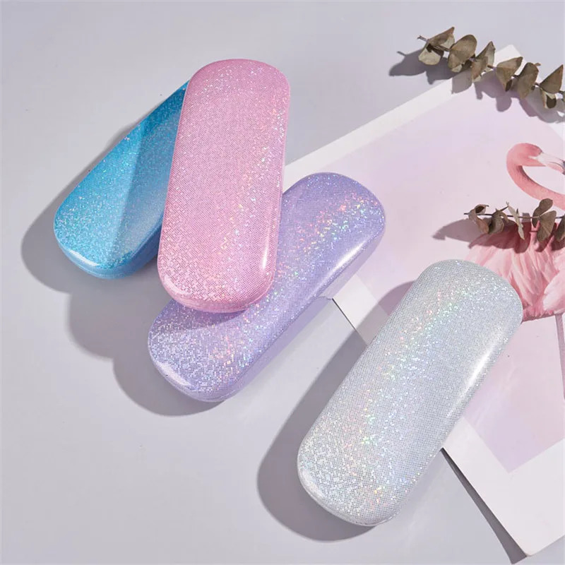 Glitter Laser PU Optical Glasses Protection Case Bling Student Girls Reading Eyewear Sunglasses Storage Box Organization Women 250617
