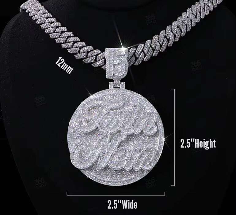 Letter Moissanite Online Shopping Iced Out Hip-Hop Sier Men's Fashion Jewelry Pendant Charm