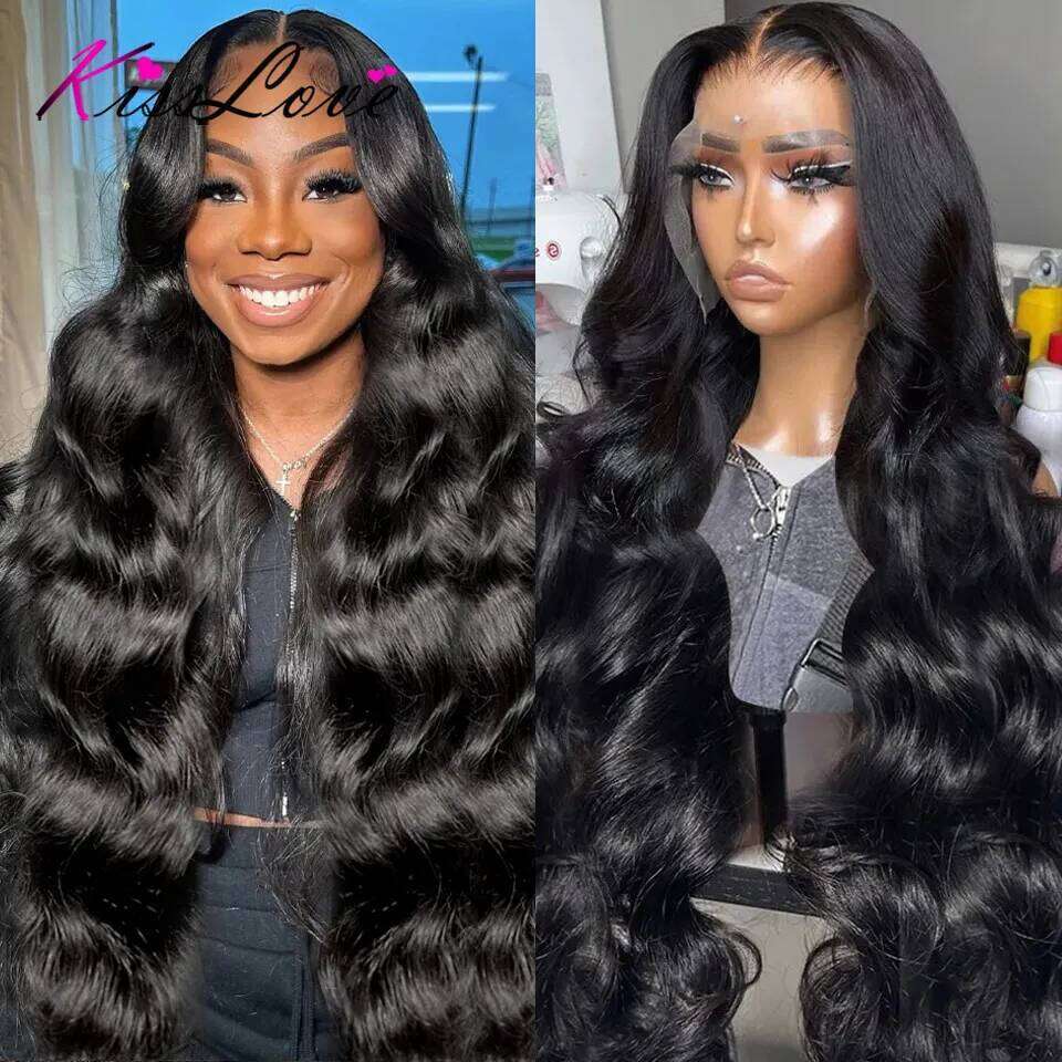 KissLove Body Wave 13x4/13x6 Front Pre Plucked 5x5 HD Closure Wigs 360 Human Hair Lace Frontal Wig
