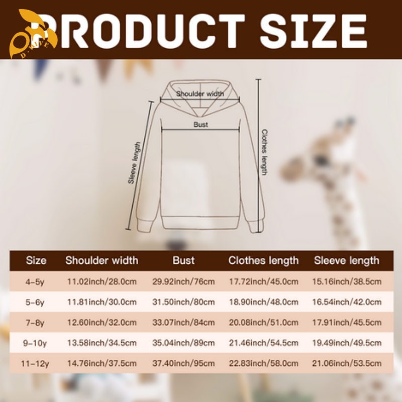 free shipping of customized Children's hooded sweatshirt 260g minimalist style versatile casual sporty with exquisite patterns from US