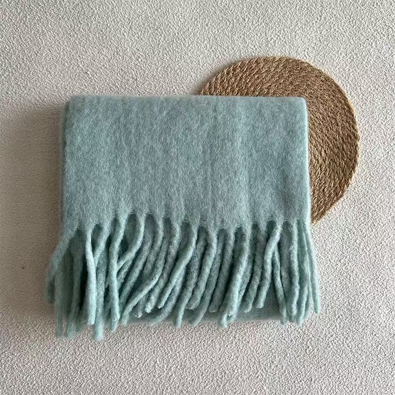 T1002 wool ankola red pure color wool blended scarf winter soft skin-friendly warm thick neck