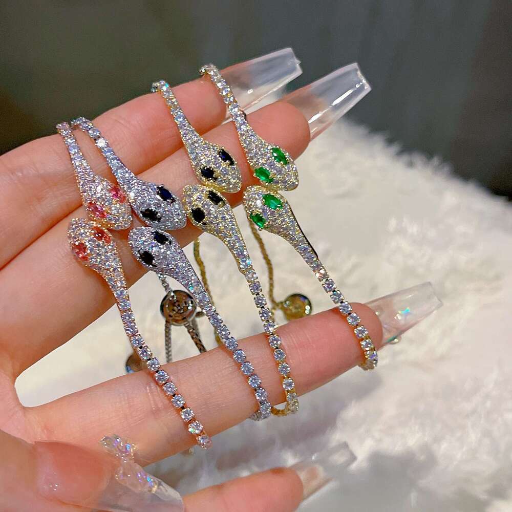 Elegant Snake 2023 Niche Combination Style Pull Rope Full Dia Bracelet High-end Zircon Jewelry