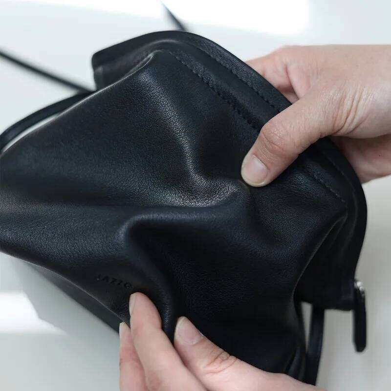 Women's Real Leather Crossbody Bags Designer Soft Black Shoulder Bag Cowhide Small Size Versatile Fashion Purses