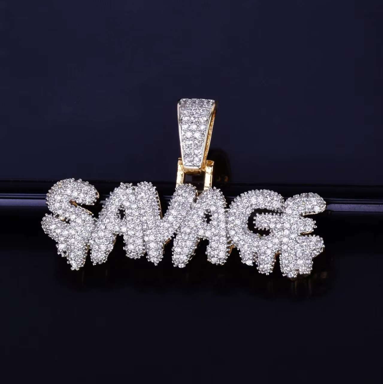 18K Gold Savage Custom Hip Hop Luxury Jewelry Moissanite Pendant Chain Pendants Charms