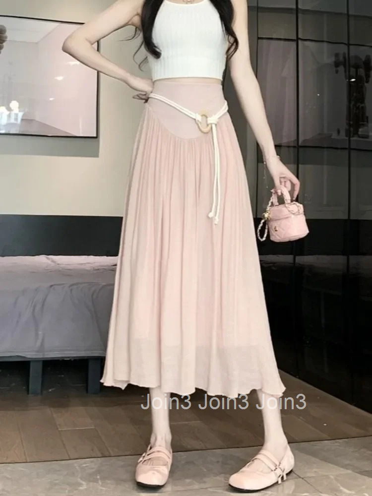 Pleated Skirts for Women with Strings Pleat Woman Skirt Summer 2025 Luxury Elegant Stylish A Line V Vintage Clothing Sales Y2k