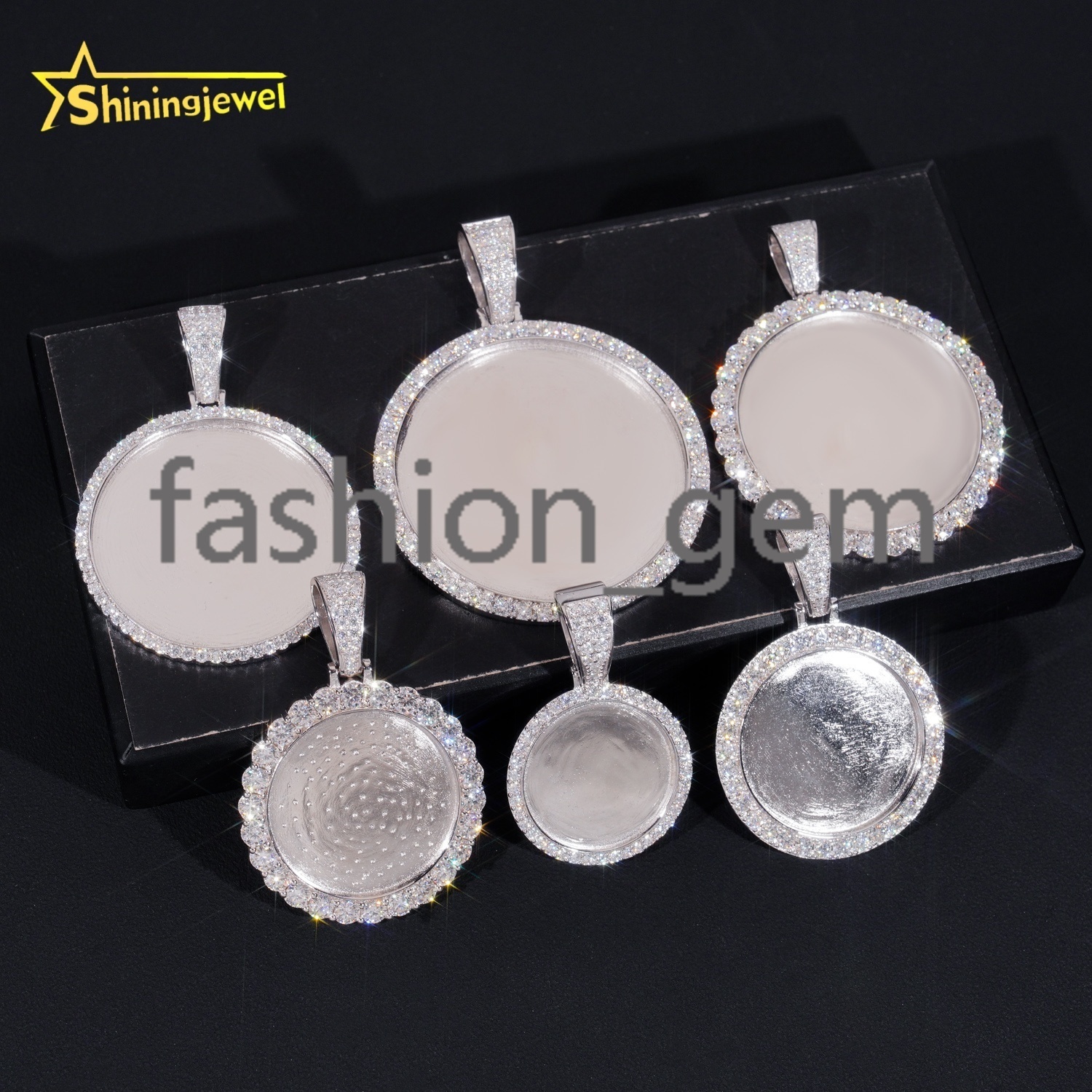 Ready to Ship Moissanite Memory Pendant S925 Gold Plated Moissanite Pass Diamond Test Moissanite Hip Hop Jewelry