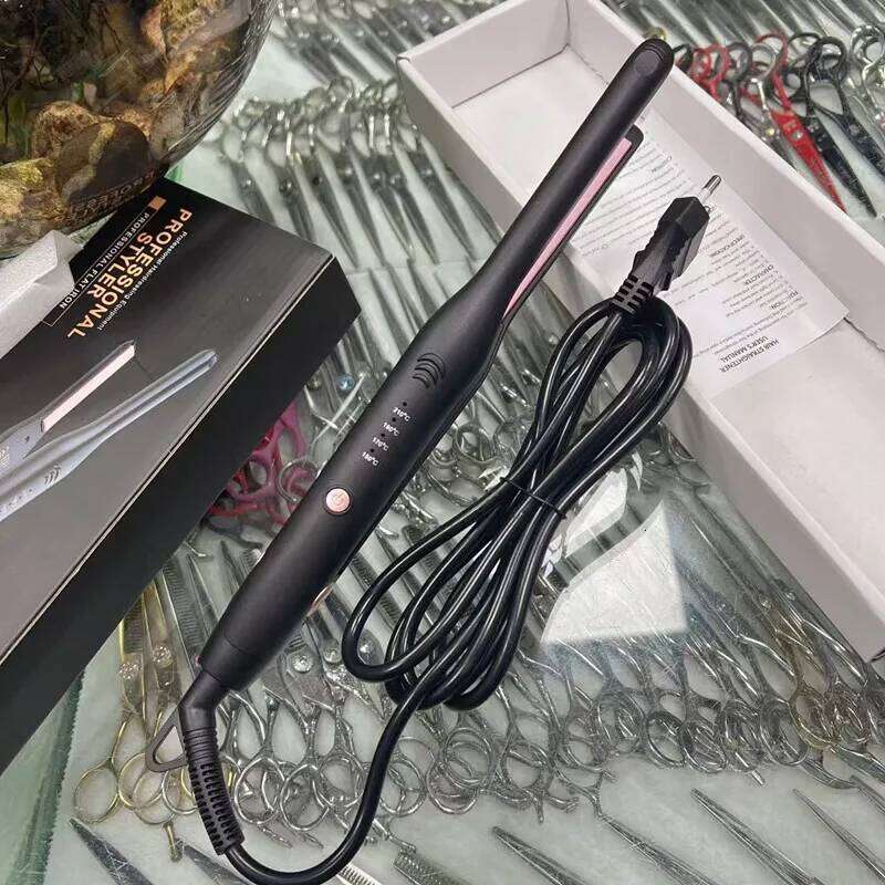 Mini hair straightener Small for Short Hair Pixie Thin Pencil Flat Iron Titanium Professional Salon Curler black 110v-240v