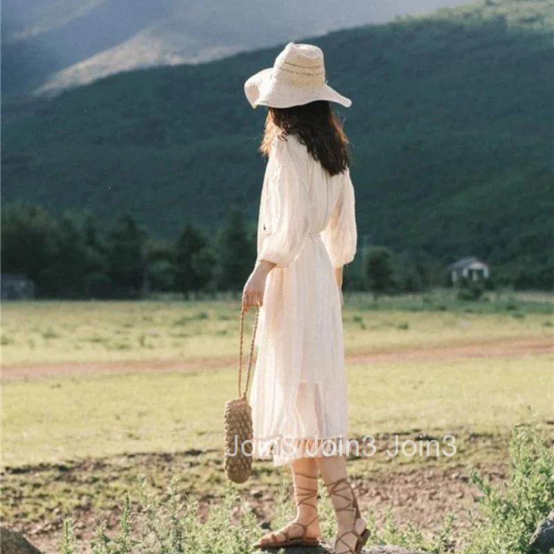 Womens Long Sleeve Dresses Midi Embroidery Female Dress Bandage Designer Thic Fashion Summer 2025 Elegant and Pretty Vintage G