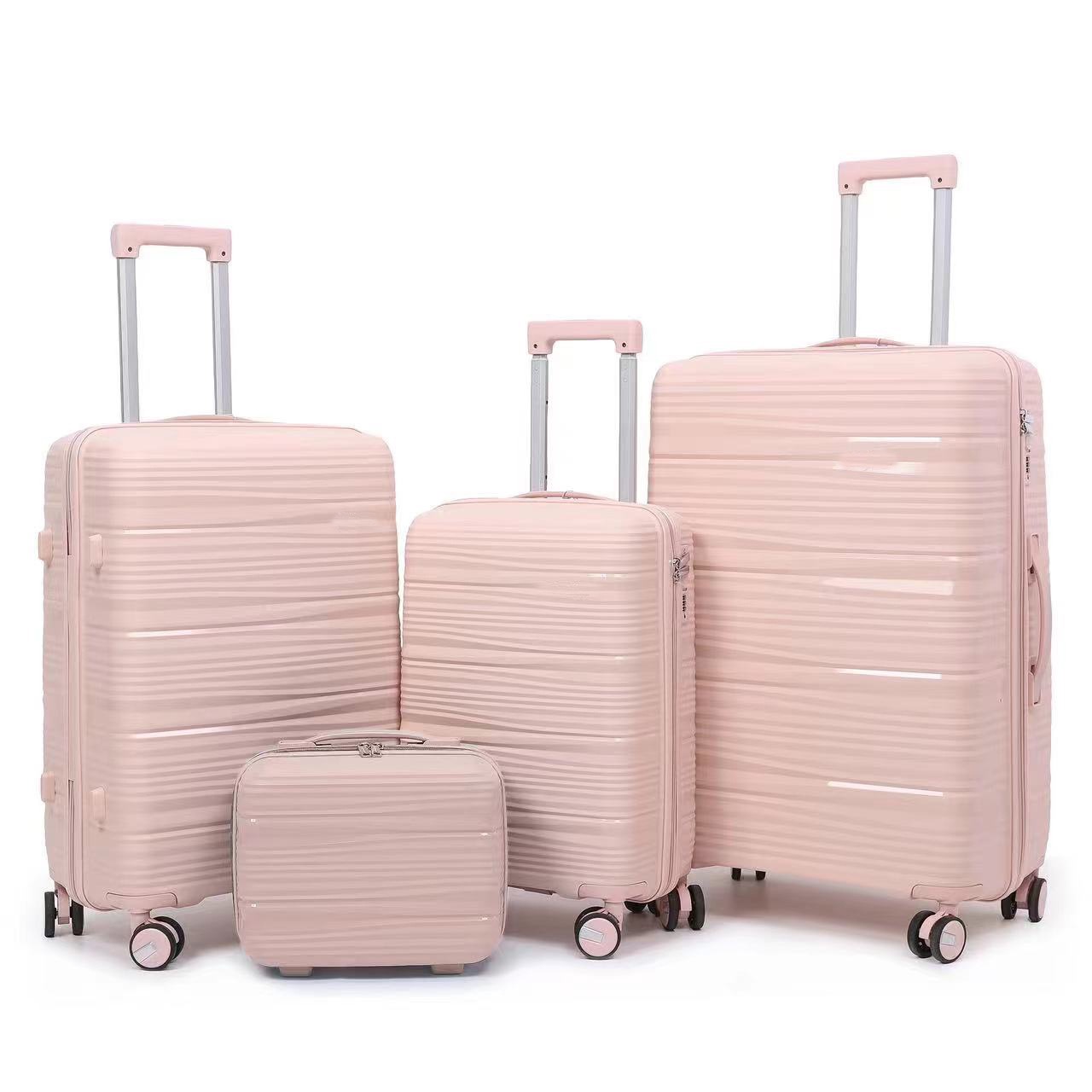 Suitcase designer combination box PP zipper box four sets Luggage set color sinking lock explosion-proof pull rod boarding case