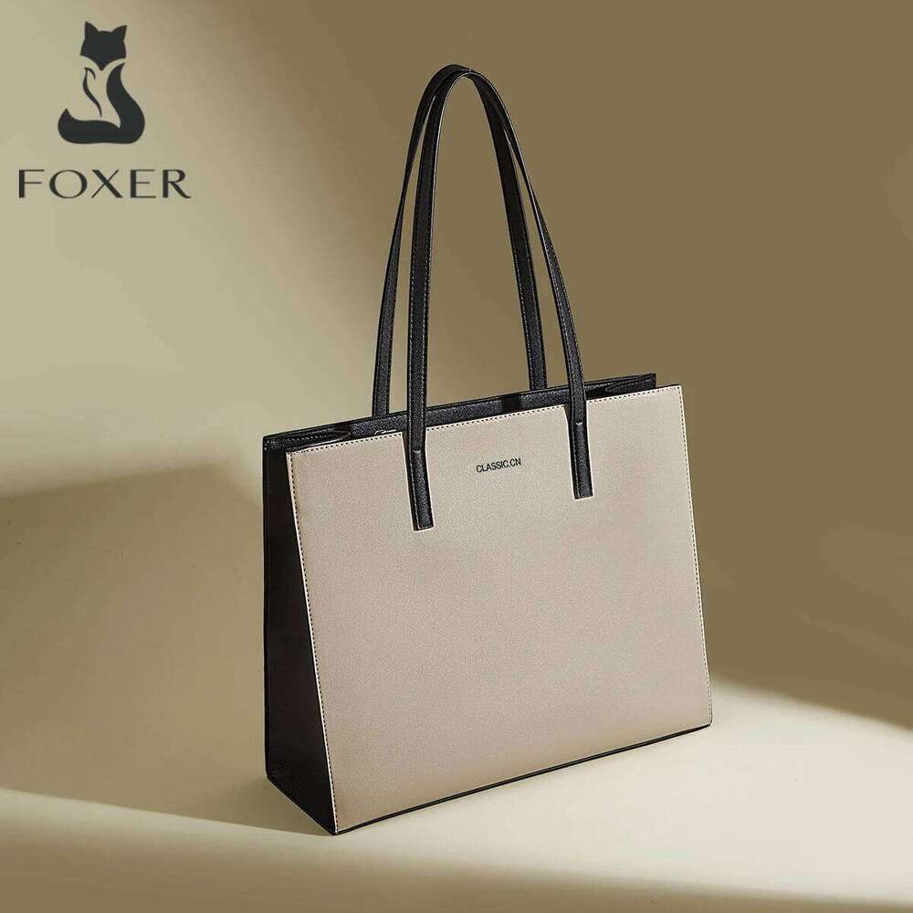 FOXER Simple Women Shoulder Tote Bag,Large Casual Handbag 2025 New PVC Commuter Underarm Bag Purse