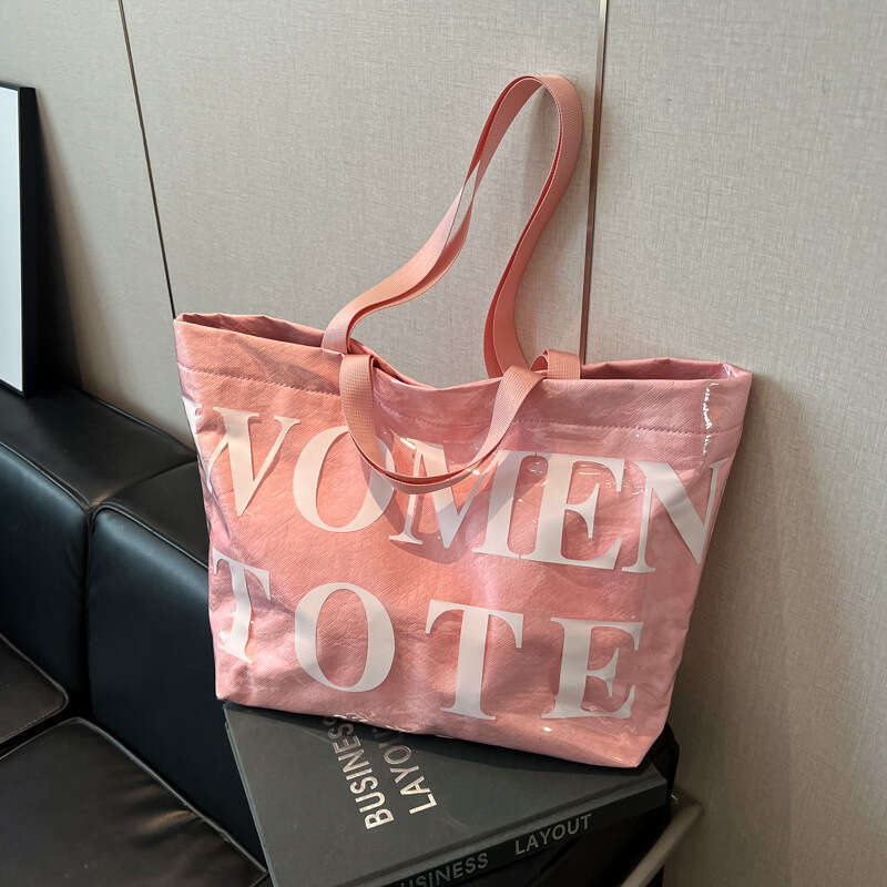 2025 Summer New Fashionable Letter Print Versatile PVC Handbag Large Capacity Tote Bag