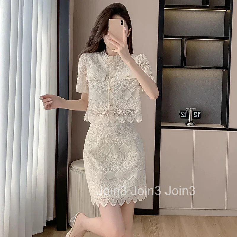 Woman Outfit Short Sleeve Kawaii 2 Pieces Sets for Women Skirt Vacation 2025 Summer Fashion Luxury Designer Clothing Jacket Full