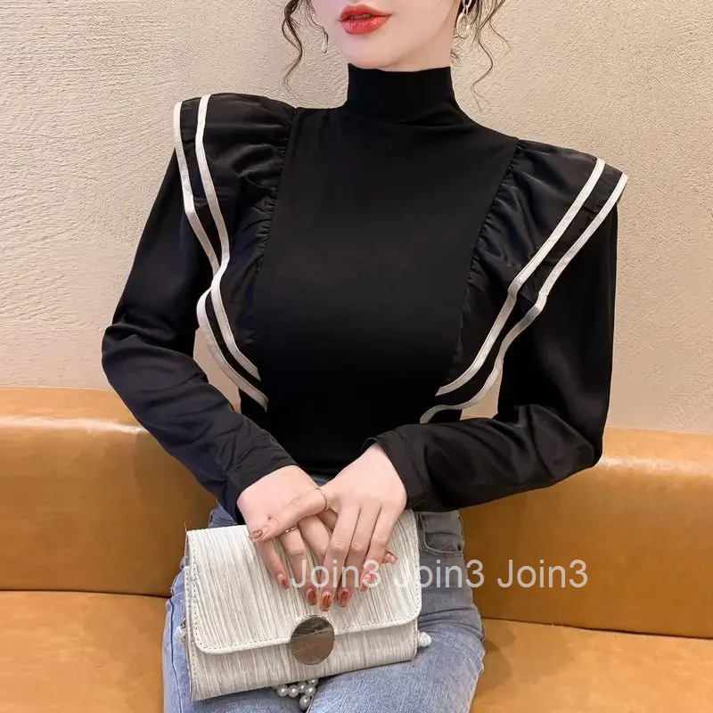 Top Female Korean Style With Sleeves Womens Long Sleeve T-shirt Baggy Tee Clothing Cheap Sales Yk2 Elegant Trending Fashion Emo