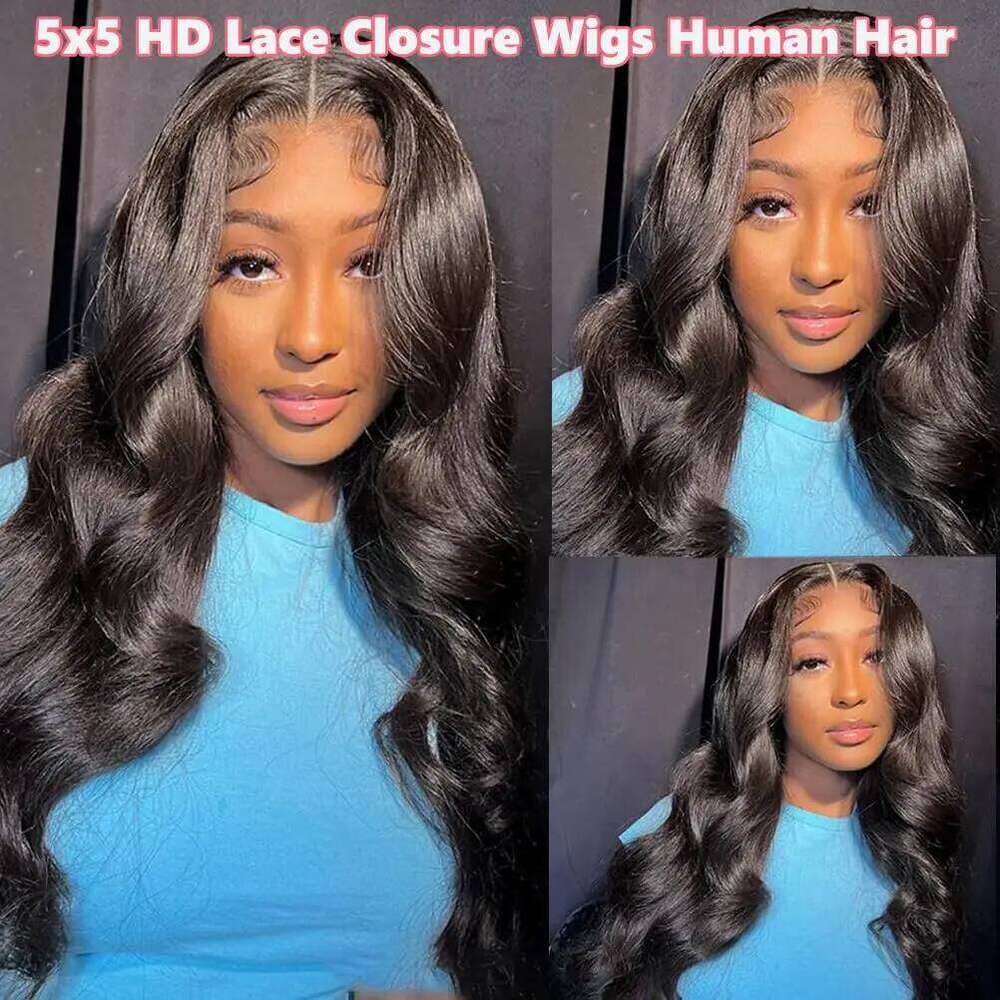 Easy and Go Body Wave 6x4 5x5 Closure Glueless Wig Human Hair Ready To Wear Cut Pre plucked 13x4 Lace Wigs
