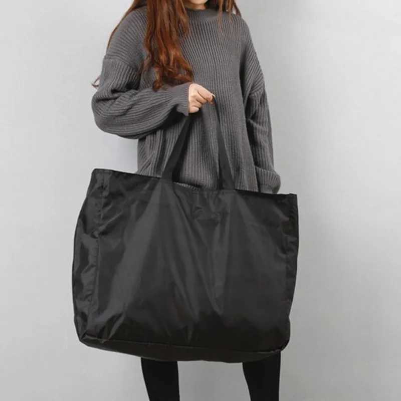 Shopping Bags Large Capacity Grocery Totes With Zipper Wable Reusable Simple Handbag Outdoor Heavy Duty New Fi Bag B250618