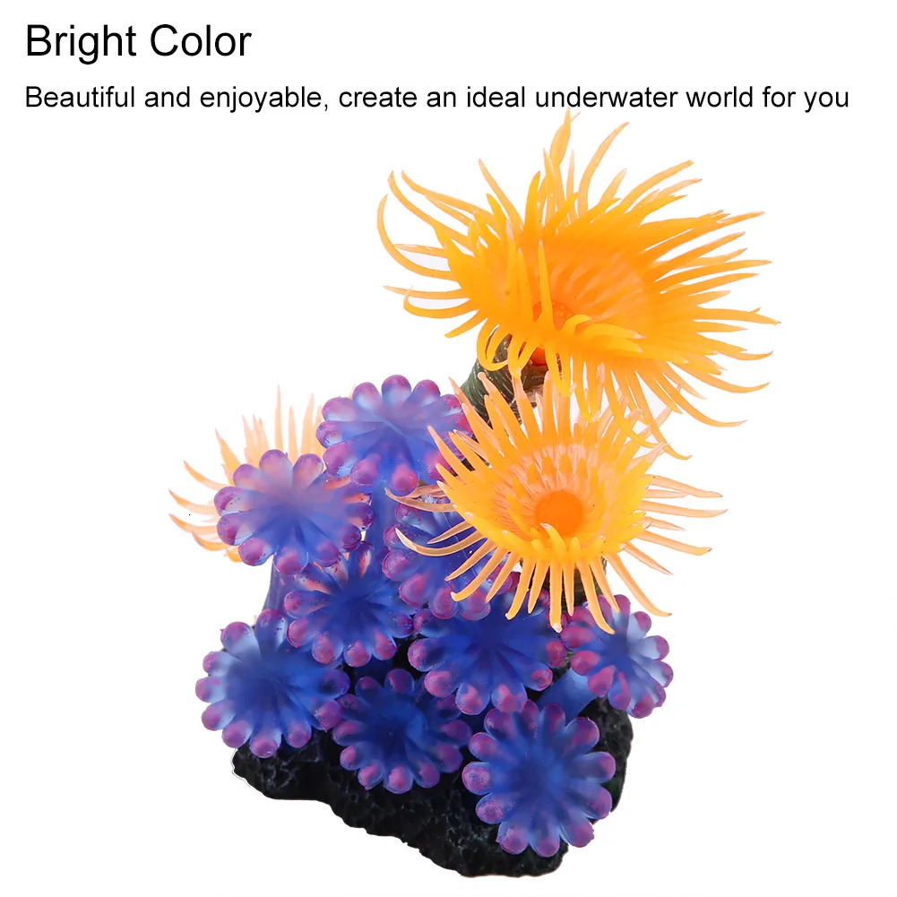 Fish Decoration Fish Ornament Aquarium Simulation Silicone Artificial Coral Sea Anemone Fish Landscape Decoration 250613
