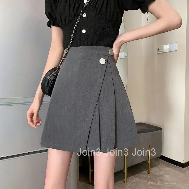 Wrap High Waist Pleat To Knees Length Pleated Woman Skirt Tight Stylish Korean Fashion New in Streetwear A Line Skirts for Women