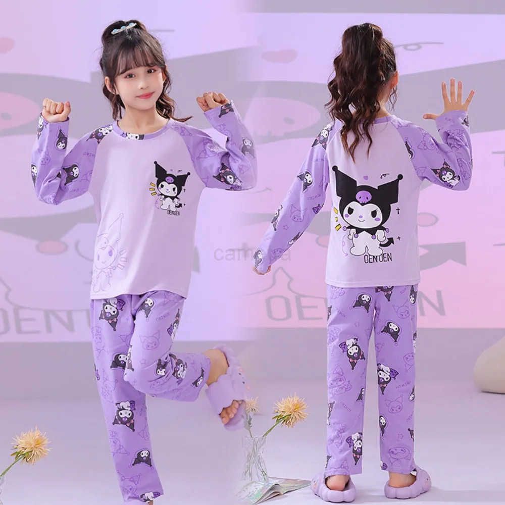 Sanrio Popular Sanrio Children Pajama Sets Causal Harajuku Anime Print Kids Night Clothes Suit Soft Loose Comfortable For Autumn Winter XJ250618XJ2506