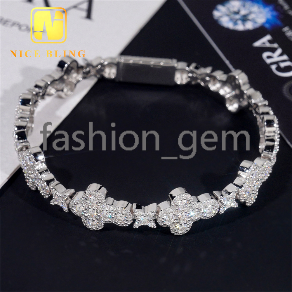 Nice Bling New Design Ice Out Diamond Jewelry 13MM Moissanite Bracelet 925 Sterling Silver Hip Hop Cuban Link Chain Bracelet