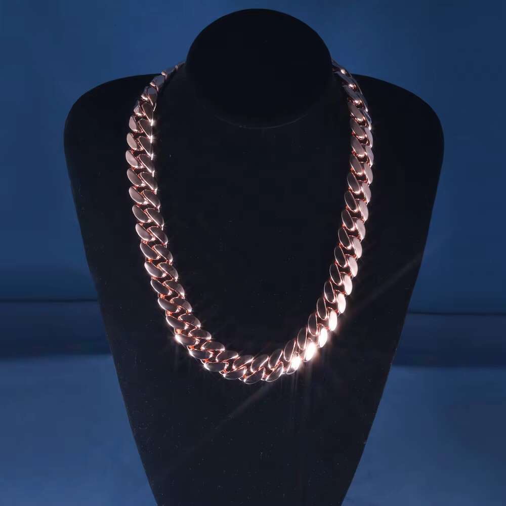 Custom 19mm S925 Sterling Silver 10K 14K 18K Solid Gold with D VVS Moissanite Diamond Lock Miami Cuban Link Chain Necklace