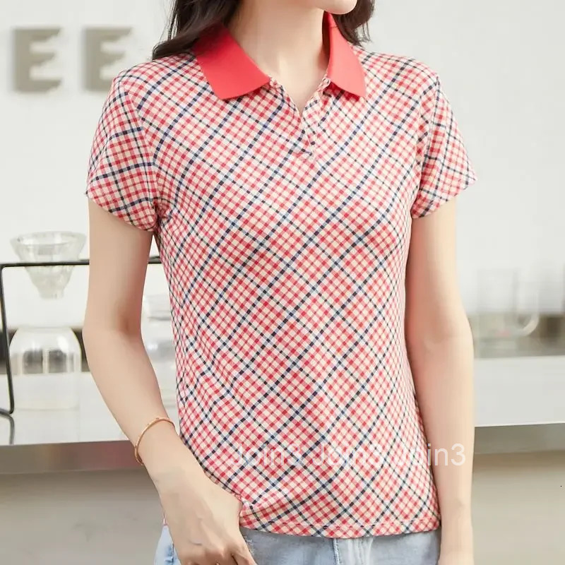 Woman Tshirt Flower Polo Neck T Shirt for Women Short Sleeve Womens T-shirt with Collar Cheap Clothes Y2k Fashion Pulovers 2025