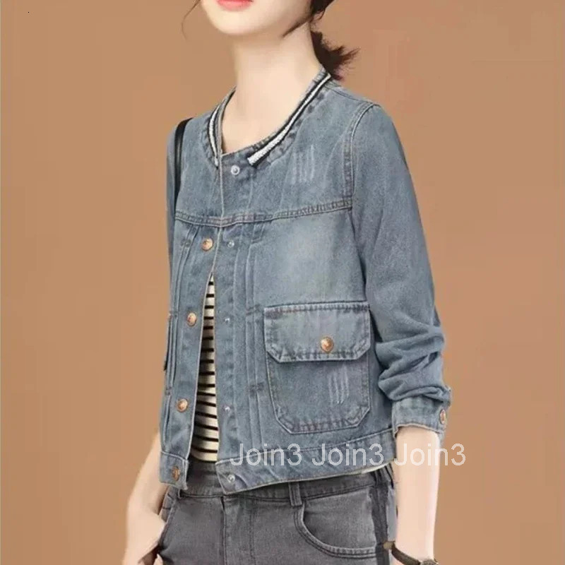 Denim Jacket for Women Loose Cowboy Coat Woman Long Sleeve Patchwork Designer Streetwear Harajuku Cowgirl Clothing Low Price