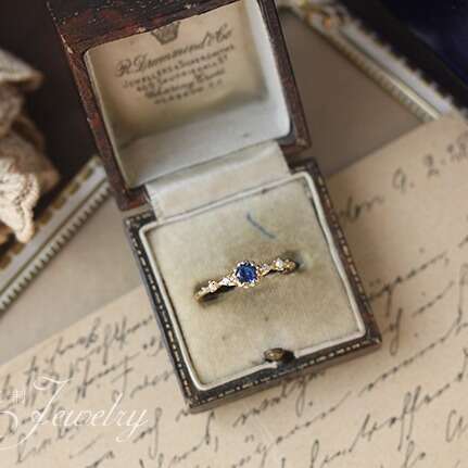 Artistic 14K Gold Plated Natural Pearl London Blue Zircon Luxury Ring