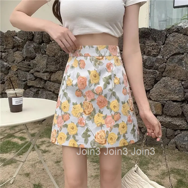 Mini Short Woman Skirt Zipper Tight High Waist Wrap Floral Premium Korean Style Luxury Elegant New in Cheap V Skirts for Women