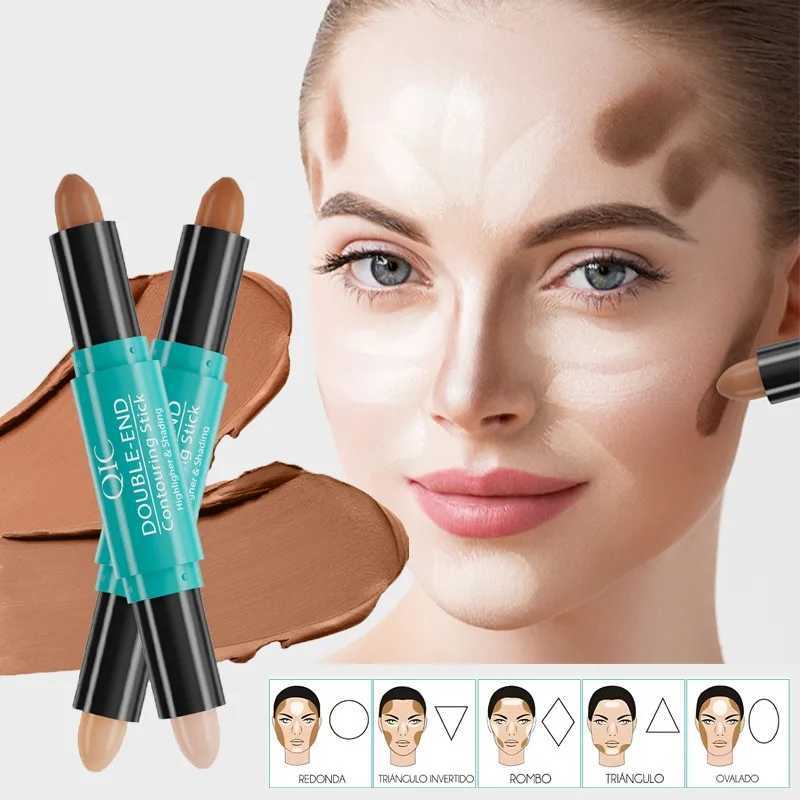 2 IN 1 Contouring Stick Makeup Highlight Brighten Pen Nose Shadow Pencil Brighten Shading Sticks Matte Concealer Highlighters XJ250618