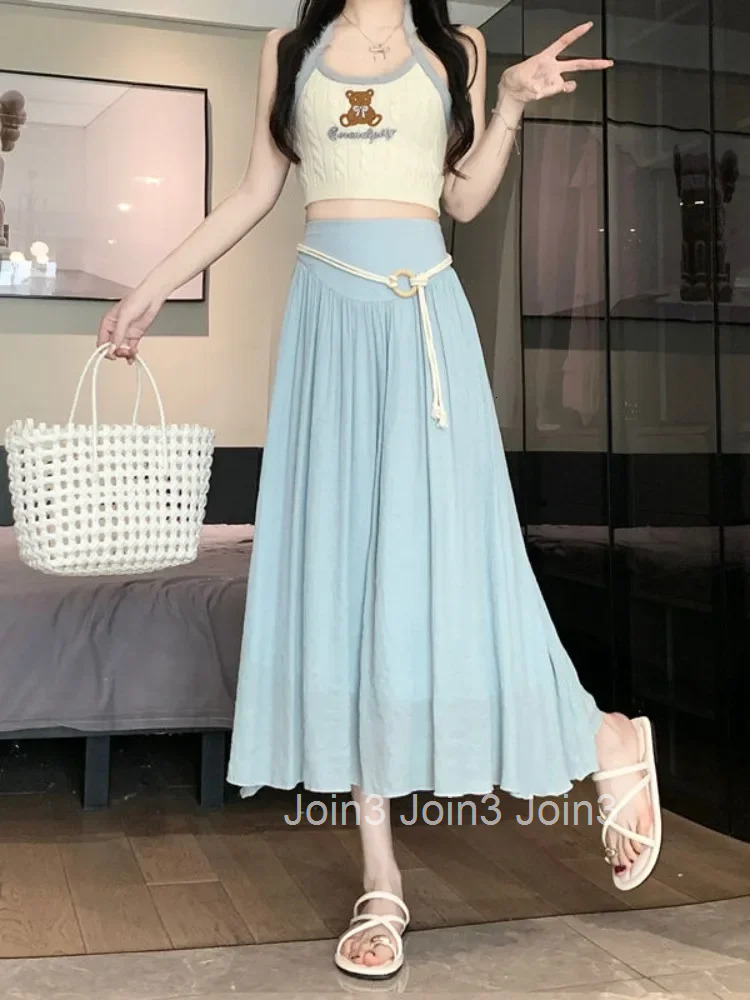 Pleated Skirts for Women with Strings Pleat Woman Skirt Summer 2025 Luxury Elegant Stylish A Line V Vintage Clothing Sales Y2k