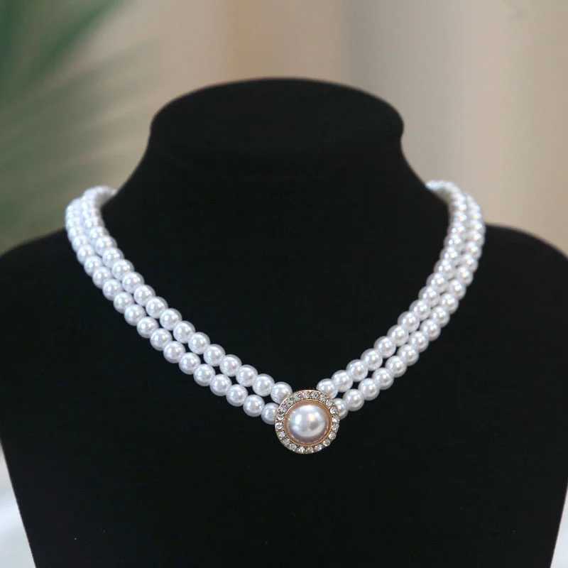 New Baroque Pearl Choker Necklace For Women Luxury Wedding Party Triple-layer Beaded Necklace Torques Ladies Trendy Jewelry Gift W250618