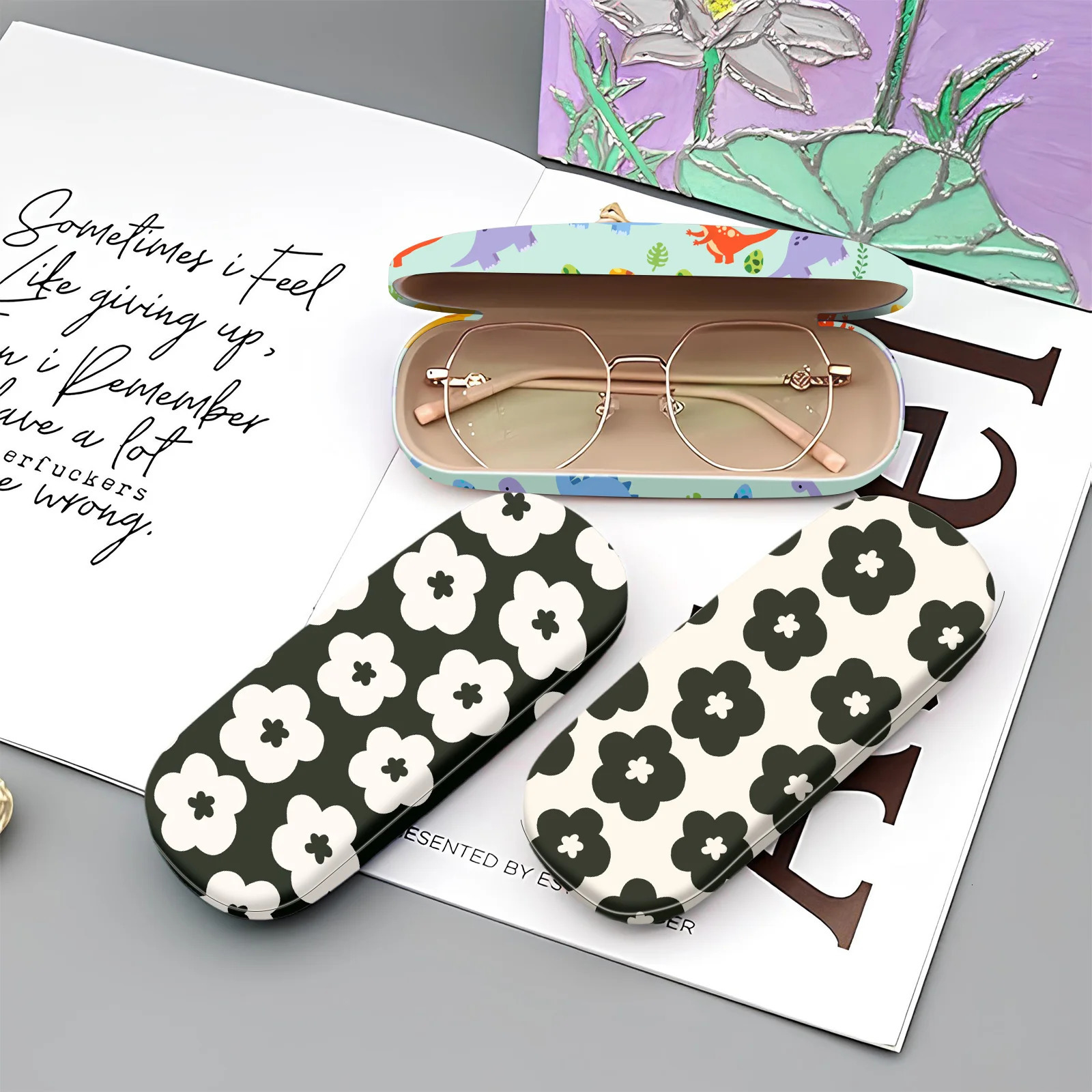 1Pcs Eyeglasses Case Portable Hard Shell Protective Case for Glasses with 250617