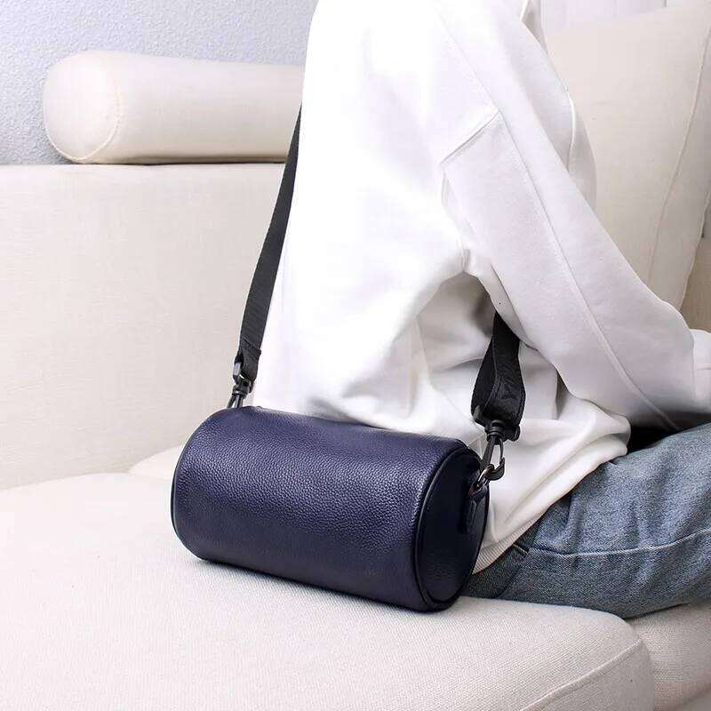 Ladies' Boston Cowhide Leather Cylindrical Shoulder Crossbody Bolsos Mujer Bags For Women Sac De Luxe Femme Kuromi