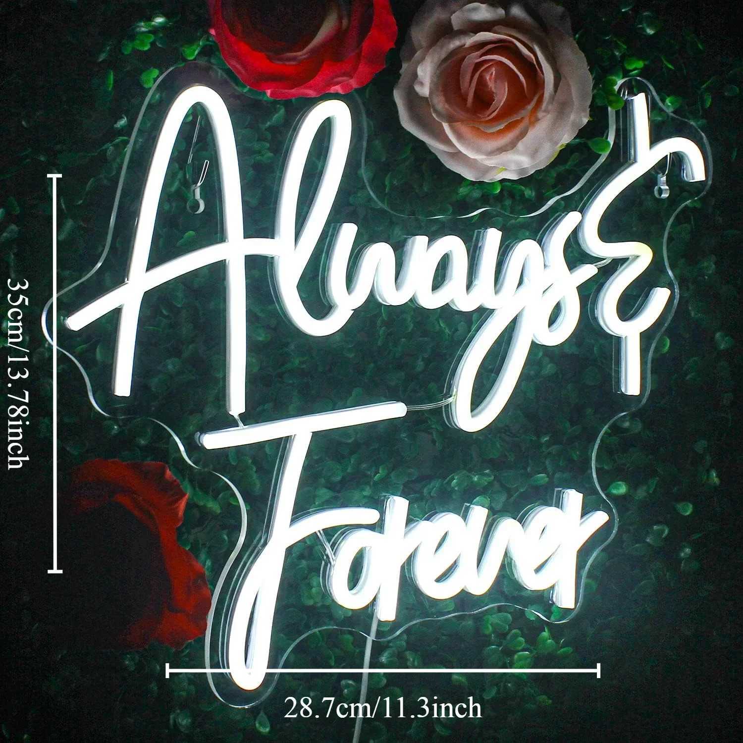 Always Forever Neon Sign LED Neon Light for Wall Decor USB for Bedroom Wedding Dimmable Proposal Birthday Party Christmas Z250618