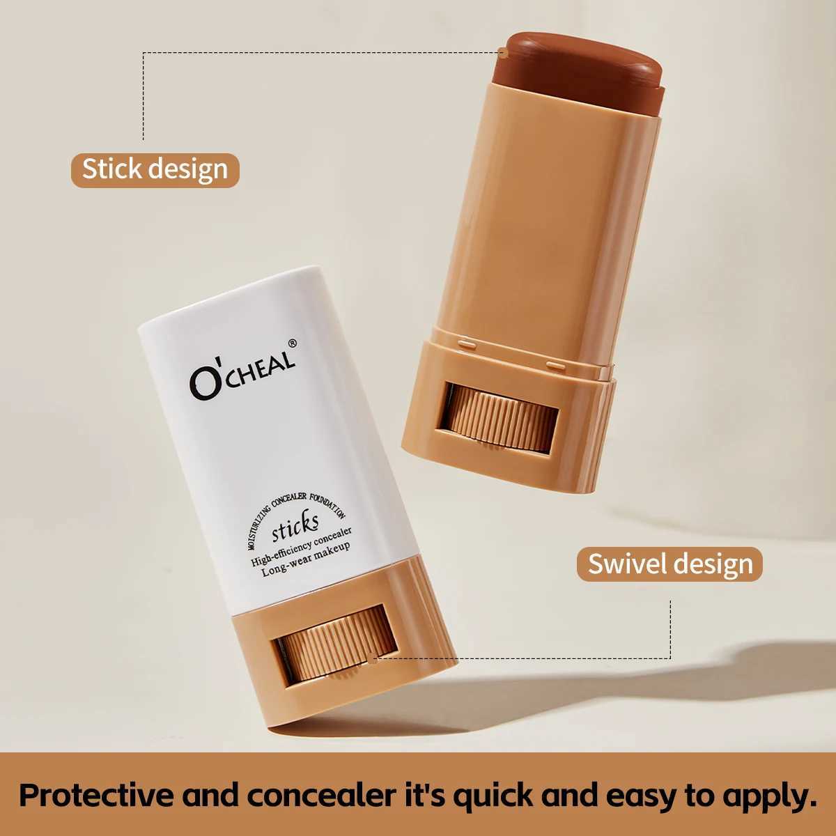 Ocheal Face Foundation Sticks Moisturizing Concealer Contouring Cream Matte Bronzer Face Brighten Makeup Beauty Cosmetic XJ250618
