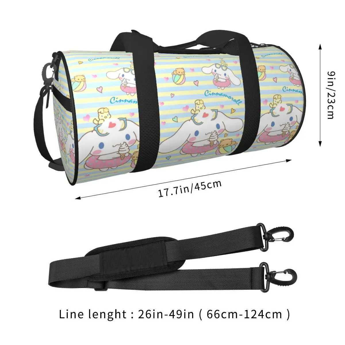 Cinnamoroll Men Women Travel Bag Cute Cinnamoroll Kawaii Cartoon Gym Bag Large Portable Handbag Fashion Sports Bag W250618
