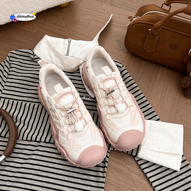 White Deer Same Style Ugly Cute for Women 2025 Spring New Outdoor Hiking Thick-Soled Dad Casual Sports Shoes ddmythur