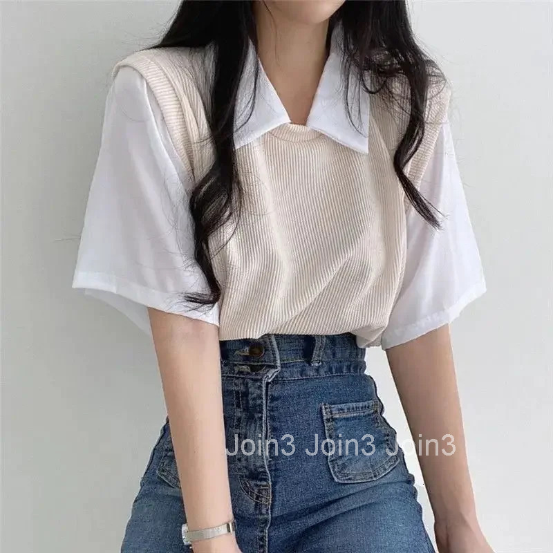 Baggy Womens Polo Shirts Summer Outfit Female Tee Fashion Clothing 2025 Korean Pulovers Elegant Yk2 Streetwear Style T-shirts