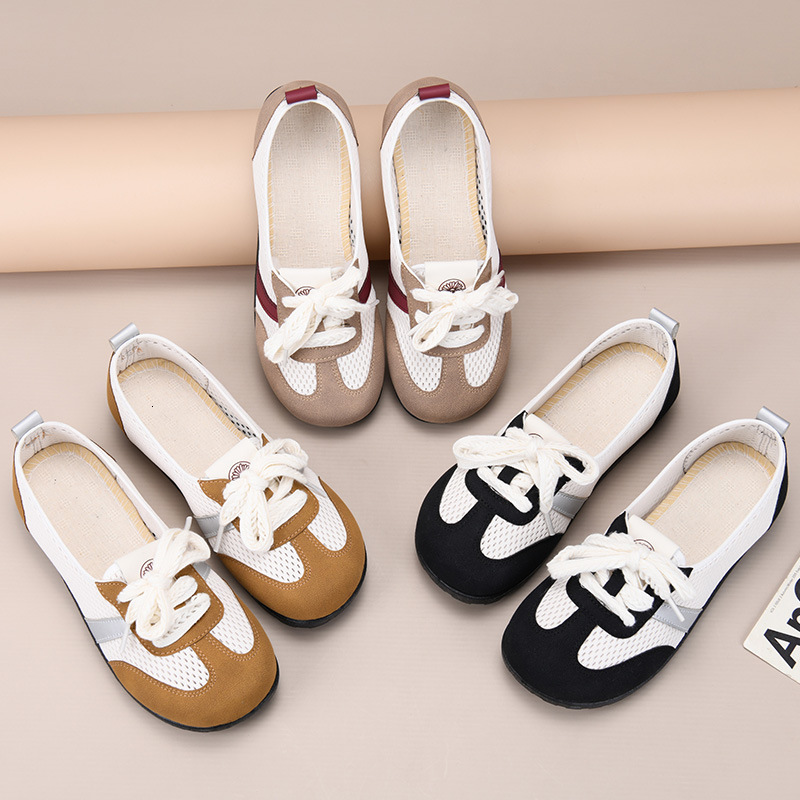 Summer Old Beijing Cloth for Women, Single Mesh Surface, Shallow Mouth, Agan Shoes, Comfortable and Versatile, Sports Mom German Training Shoes