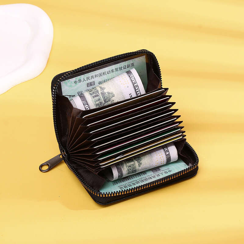 New Style Accordion Women, Compact Exquisite Anti-theft Sleeve with Multiple Slots, Large Capacity Bank Card Holder and Coin Purse for Women