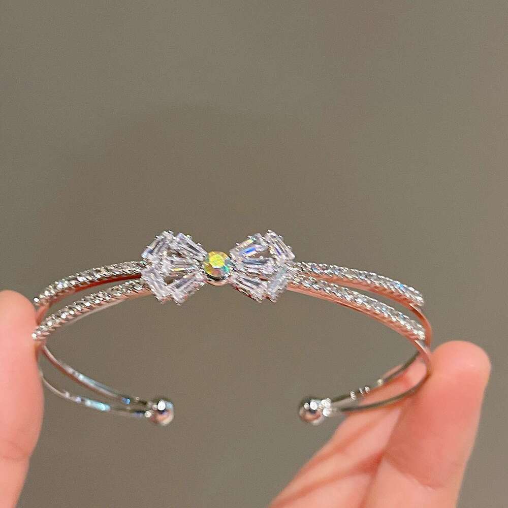 JOJO Ultra-Fine Light Bracelet Sier Niche Bowknot Wristband Sweet High-End Sense Jewelry