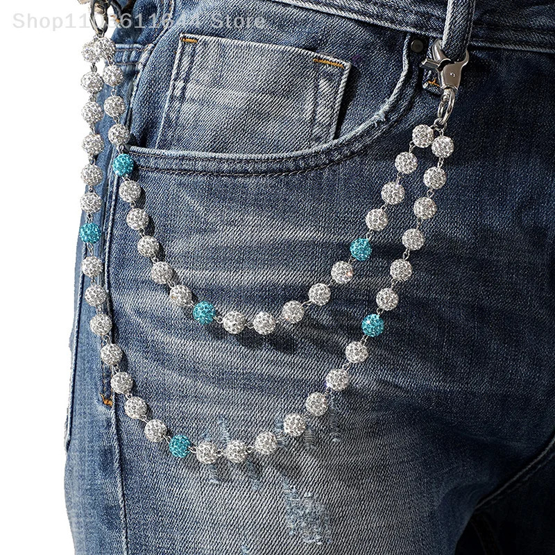 Hip-hop Pants Chains High-quality Ball Beads Waist Chains Simple Jeans Chain Fashion Pants Chain Clothing Accessories Gifts 250618