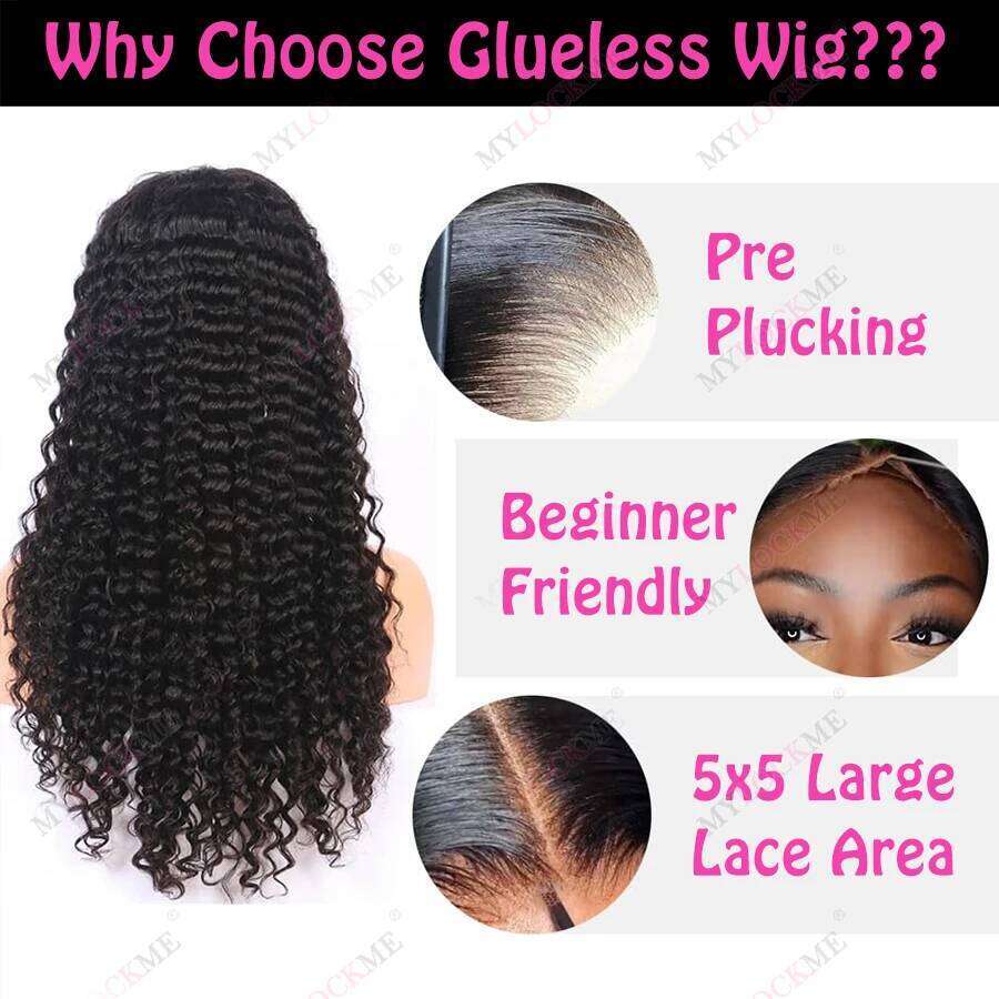 200% Wear Go 6x4 5x5 4X4 Glueless Wigs Human Hair Pre Cut Closure Brazilian Deep Wave 13x4 13x6 Lace Frontal Wig